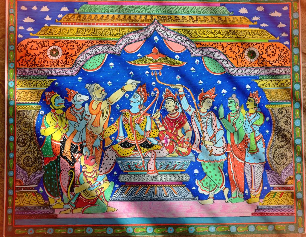 Lord Rama Coronation(Pattabhishekam), A Patachitra painting ...